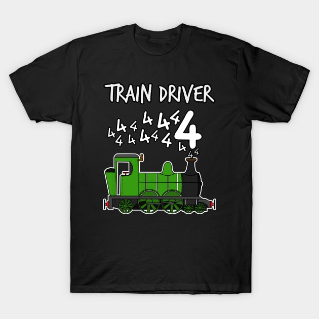 Train Driver 4 Year Old Kids Steam Engine T-Shirt by doodlerob